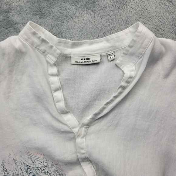 Murano Baird Mcnutt Mens Linen Shirt Size XL Floral Long Sleeve Button Front - Picture 10 of 12